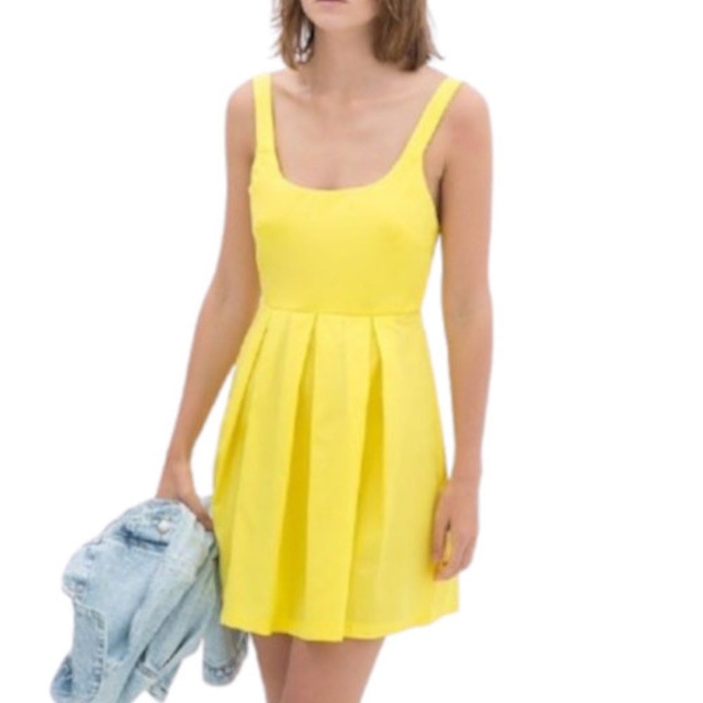Zara Trafaluc Yellow Mini Dress M